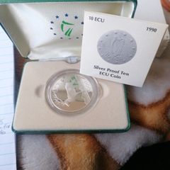 1990 Ireland Silver Proof 10 ECU Coin