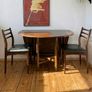 Mid Century G Plan Teak Gateleg Drop Leaf Dining Table & 3 Matching Chairs Image 2