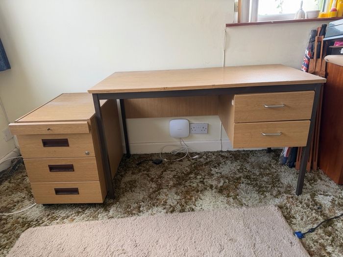 3-Drawer Cabinet & Matching Desk