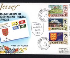 1969 Jersey Inauguration of Independent Postal Services Definitive Booklet Pane First Day Cover (FDC)