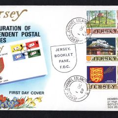 1969 Jersey Inauguration of Independent Postal Services Definitive Booklet Pane First Day Cover (FDC)