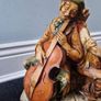 Rare Large Antique Ornament 1960s  Chalkware ' The Buskers' Image 2
