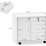 Mobile File Cabinet with 3 Drawers Lockable Office Rolling Filing Cabinet on Wheels Printer Stand Storage Lateral Stationery Under Desk Drawers for Home Office White Image 3