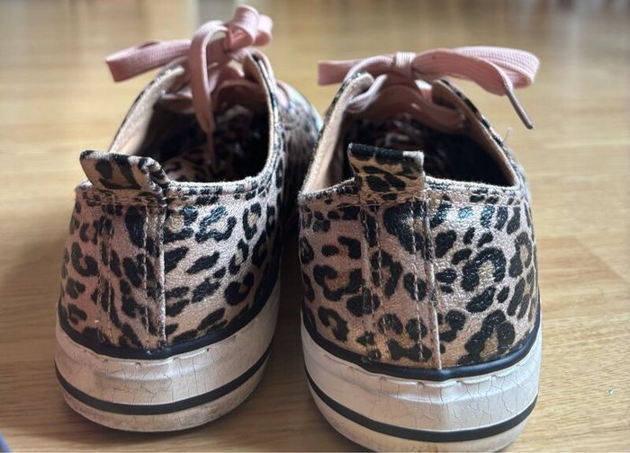 Leopard print converse style shoes