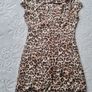 Warehouse Silk Dress Brown Animal Print Dress Image 7