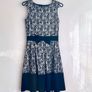 Quiz White & Black Lace Skater Dress - Size 8 Image 2