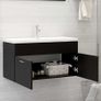 Sink Cabinet with Built-in Basin Black Chipboard Image 4