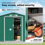 7ft x 4ft Lockable Garden Shed Large Patio Roofed Tool Metal Storage Building Foundation Sheds Box Outdoor Furniture, Green Image 5