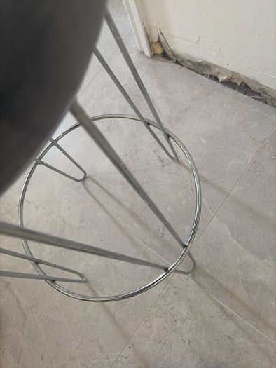 Two Grey and Chrome Bar Stools