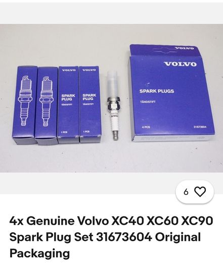 Volvo Xc40 , Xc60, Xc90 spark plugs 31673604