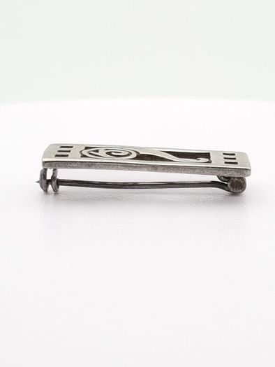 Vintage 925 Sterling Silver Mackintosh Style Geometric Scroll Brooch