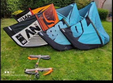 Liquid Force Kitesurf 3 Kites (10m, 8m, 6m) + 2 Control Bars