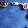 Vintage Sterling Silver 925 Faceted Garnet Link hallmarked Bracelet length 8" - 18,5g Image 4