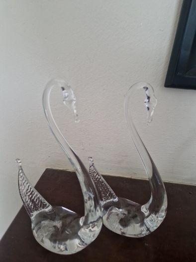 glass swans