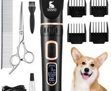 Dog Clippers Professional 3-Speed Low Noise Pet Grooming Kit Tools Rechargeable Cordless Electric Hair Clippers for Dogs Cats Pets (FREE POSTAGE)