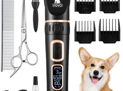 Dog Clippers Professional 3-Speed Low Noise Pet Grooming Kit Tools Rechargeable Cordless Electric Hair Clippers for Dogs Cats Pets (FREE POSTAGE)