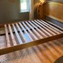 Wood king bed frame curved headboard oak solid Image 7