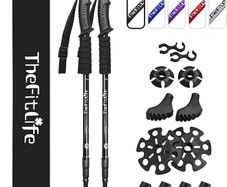 Hiking Walking Trekking Poles - 2 Pack With Antishock And Quick Lock System, Telescopic, Collapsible, Ultralight For Hiking, Camping, Mountaining, Backpacking, Walking, Trekking MULTIPLE COLOURS AVAILABLE (FREE POSTAGE)