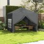 3 x 3 Meters Pop Up Water Resistant Gazebo Wedding Camping Party Tent Canopy Marquee with Carry Bag and 2 Windows, Grey Image 9