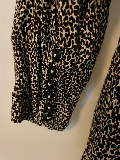 Massimo Dutti Leopard Print Fully Lined Midi Dress Size 12