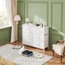 Chest of Drawers for Bedroom with 7 Drawers, Fabric Storage Drawer, Tall White Hallway Storage Unit Image 8