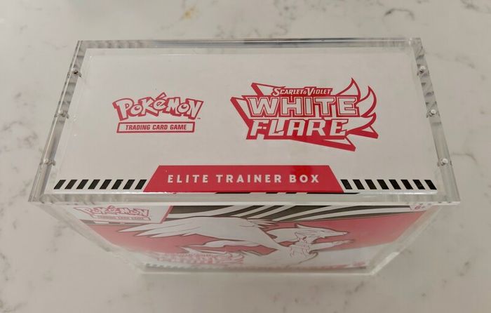 Pokemon TCG Scarlet and Violet White Flare Elite Trainer Box ETB  Sealed and Premium Magnetic Acrylic Case