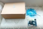 Jerpoint Glass Large Square Seablue Colour Bowl