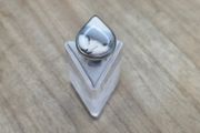 Vintage Sterling Silver 925 Dendritic Merlinite Opal Quartz Teardrop Statement Ring