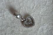 Pandora Disney Tinker Bell heart dangle charm features a sparkling pave-set cubic zirconia in good condition