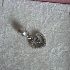 Pandora Disney Tinker Bell heart dangle charm features a sparkling pave-set cubic zirconia in good condition