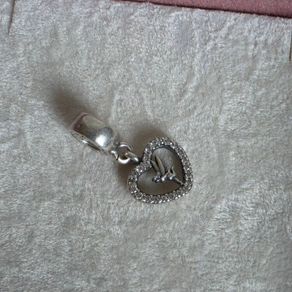 Pandora Disney Tinker Bell heart dangle charm features a sparkling pave-set cubic zirconia in good condition