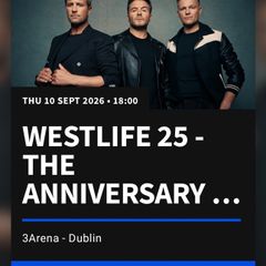 Westlife Tickets 10th September
