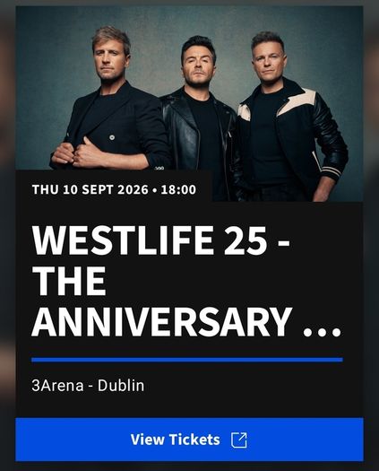 Westlife 10th September
