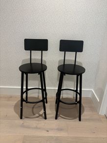 2 Black Bar Stools