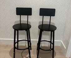 2 Black Bar Stools