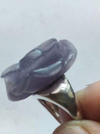 Lavender Jade Petal Sterling Silver Ring