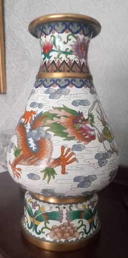 Large Chinese cloisonne vase.