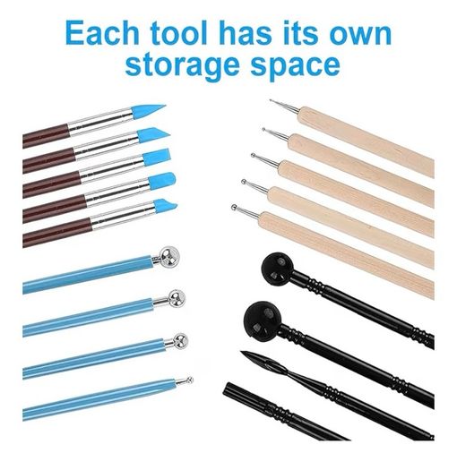 27 Pcs Polymer Clay Tools Sculpting, Pottery Tools for Clay Sculpting Toolss, Air Dry Ceramic Pottery Modeling Sculpture Modelling Carving Tool Kit, DIY Art Crafts Accessories, with Carrying Case