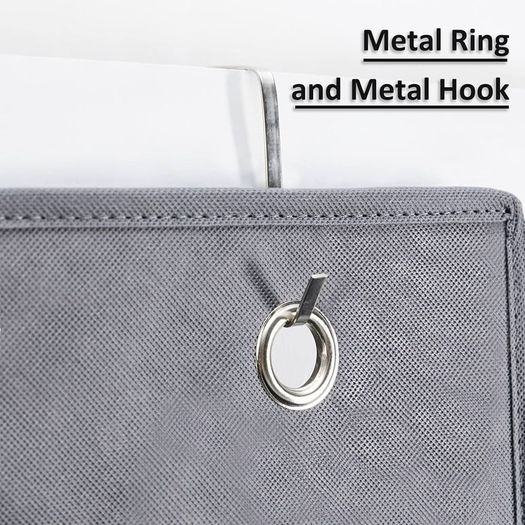 FREE SHIPPING Over Door Storage with 4 Pockets Strong and Durable, Hanging Wardrobe Storage Organiser Practical and Spacious, Hanging Storage With 2 Metal Hooks for Bathroom Office Bedroom Grey
