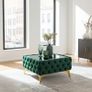 Luxury Velvet Chesterfield Coffee Table 63x63x35cm Square Velvet Image 2