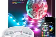 Led Strip Light 15M, Bluetooth APP &amp; Remote Control, Music Sync Color Changing RGB SMD Led Light Strips for Bedroom, Home, Party, Kitchen Decoration (1x15M)
