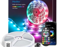Led Strip Light 15M, Bluetooth APP & Remote Control, Music Sync Color Changing RGB SMD Led Light Strips for Bedroom, Home, Party, Kitchen Decoration (1x15M)