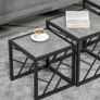 Set of 3 Nest of Tables Square Side Tables with Metal Frame, Grey (FREE POSTAGE) Image 6