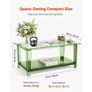 Acrylic Coffee Table, 2 Tiers Center Table with Storage Shelf, Modern Rectangle Acrylic Coffee Desk, Ideal for Dining Room, Kitchen Island Image 2