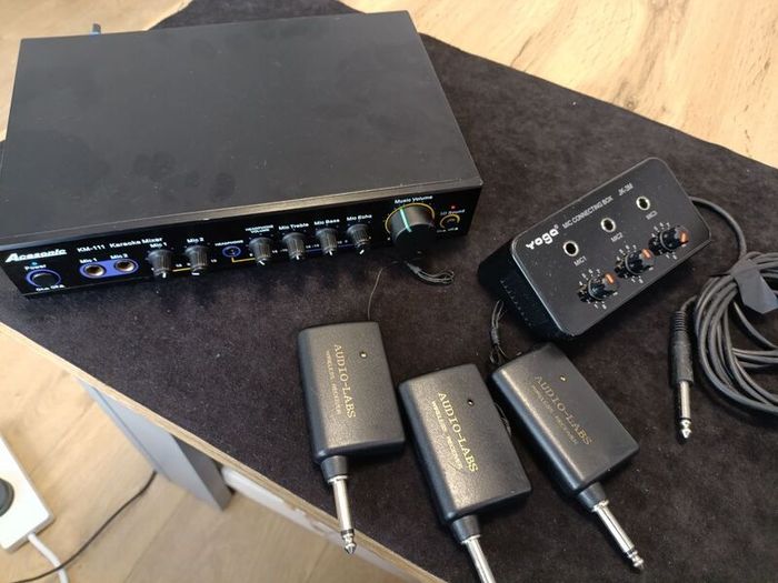 Acesonic KM-111 Karaoke Mixer USB to PC, 2 XLR Mic In, RCA In/Out Headphone Out