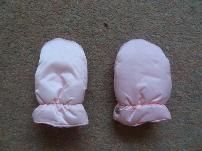 Baby girl warm winter overalls with mittens 100% down filling