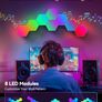 Hexagon LED Lights,8 Pack RGB Gaming Hex Wall Light Panels Sync to Music,Smart Lights with APP & Remote & Wired Control for Room Bar Bedroom Home Gaming Room Decor Present Image 3