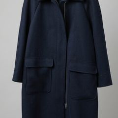 COS Navy Zip-Up Coat | Size 42 | Wool Blend | Modern Cut