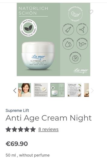 Brand New La Mer Supreme Natural Lift - Anti Age Cream Night - Size - 50ml - RRP - 69.90 - Open To Offers!!