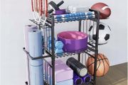 Gym Rack Organiser Storage Sport Equipment Fitness Organizer for DumbbellsYoga Mats Kettlebells Resistance Bands